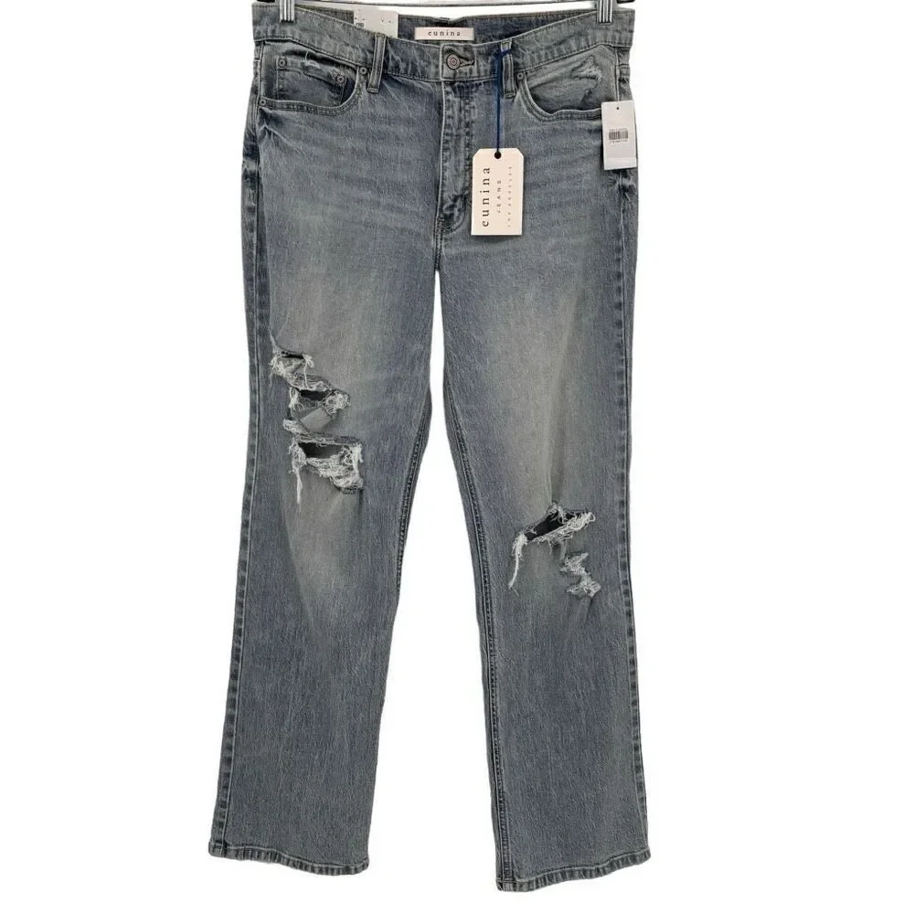 Eunina Codi High Rise Dad‎ Jean Distressed Size 32/13 NWT